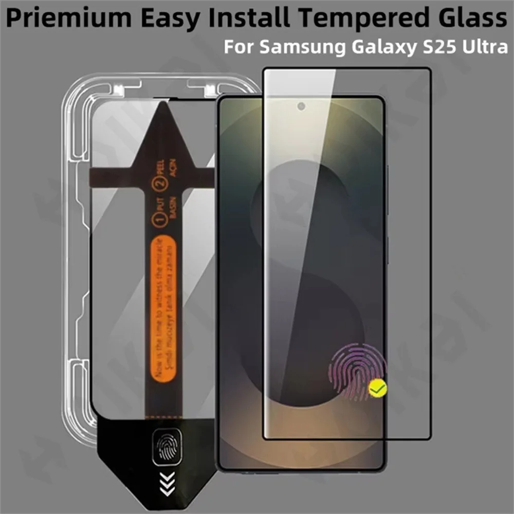 2 حزمة لسامسونج غالاكسي S25 الترا S24 A56 A36 5G الزجاج المقسى حامي الشاشة السيارات القضاء على الغبار فقاعة الحرة HD واضح