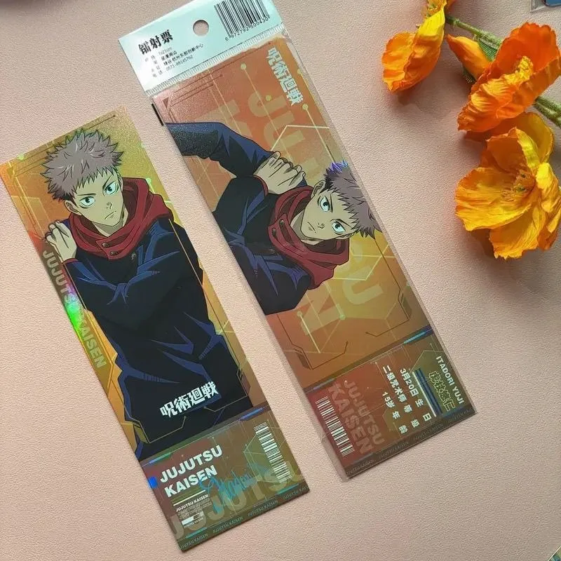 Jujutsu Kaisen Gojo Satoru Itadori Yuji animation peripheral laser ticket creative double-sided hot stamping bookmark stationery