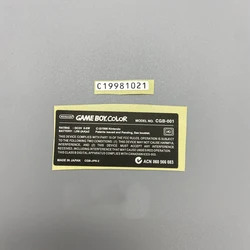 1 Uds. Para consola de juegos GBC nuevas etiquetas pegatinas traseras de repuesto para Gameboy Color shell pegatina