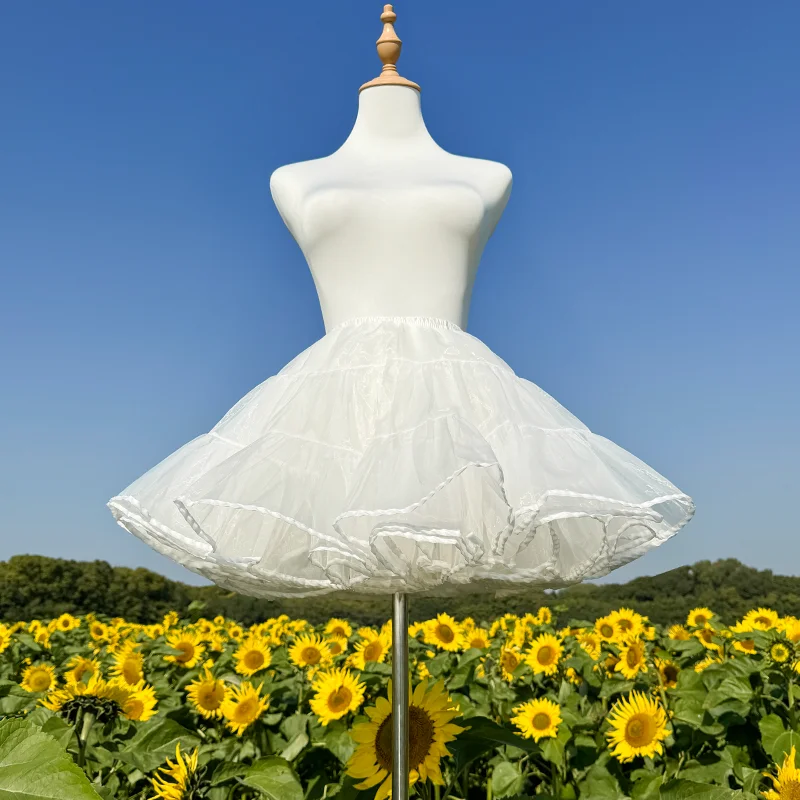 

White Short Petticoat Skirt 4-Layer Pleated Tulle Underskirt for Dresses Adds Flare Mini & Midi Bridal Party