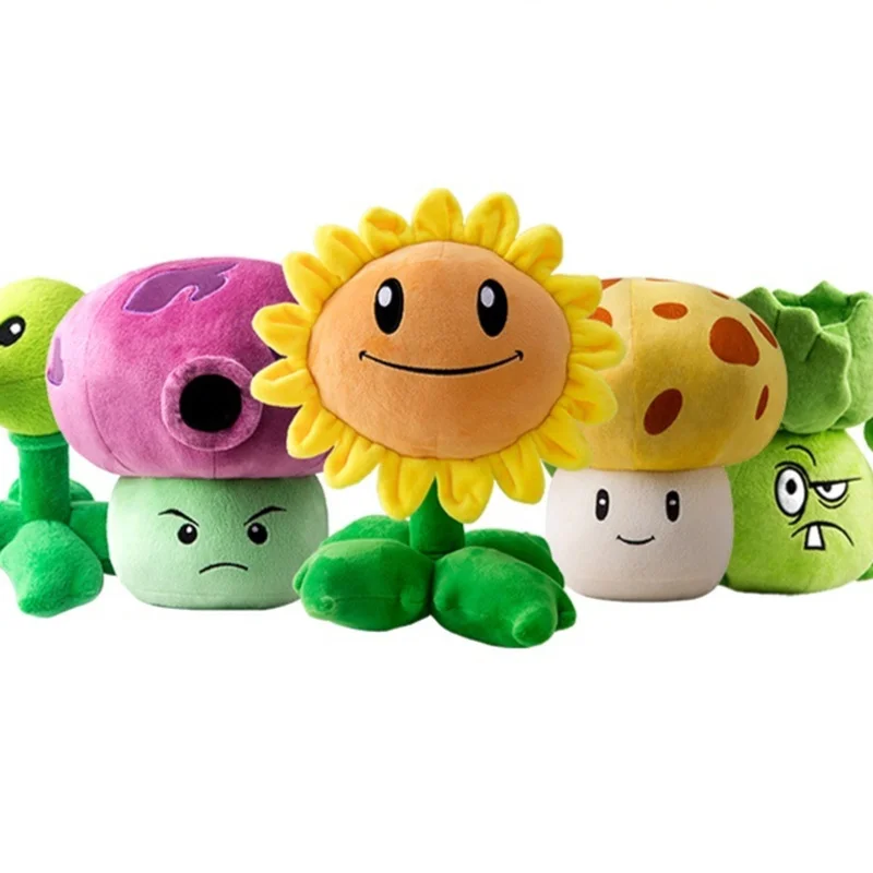 1pcs 13-20cm Plants Vs Zombies Plush Toys Doll Pvz Sunflower Chomper Melon Peashooter Plants Soft Stuffed Toys For Children Kids