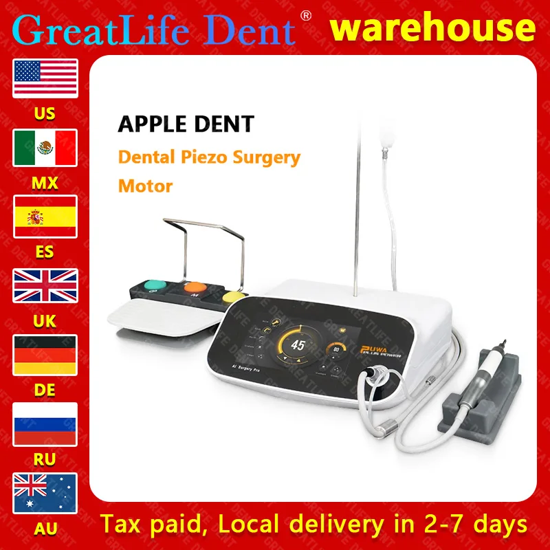 MX GCC EU AU RU Stock GreatLife Dent Dental Piezo Surgery Bone Cutter Ultrasonic Piezosurgery Device Surgery Pro Surgical Motor