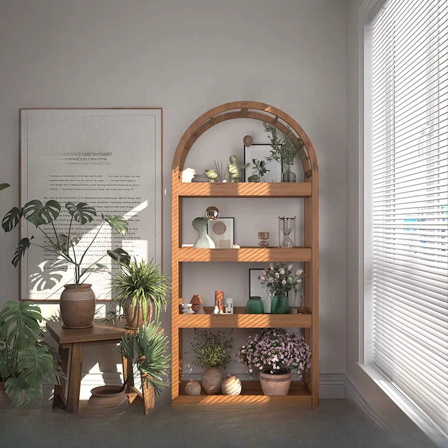 Balcony flower stand Solid wood rack Living room floor-to-ceiling flower rack Multi-layer indoor mobile pulley succulent plant