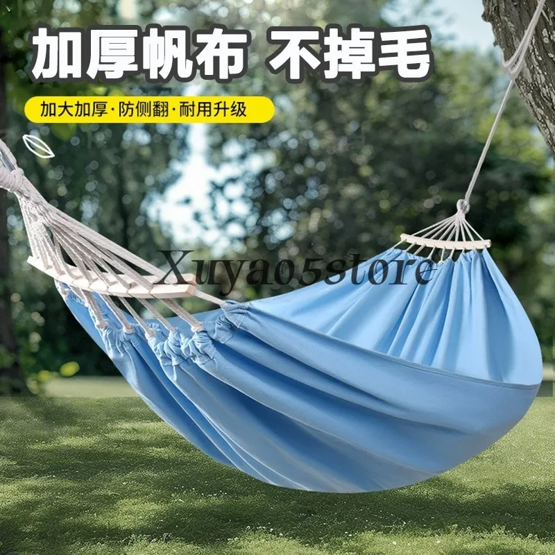 Hammock Outdoor Thickened Canvas Dormitory Swing Adult High-end Anti-rollover Hammock Camping