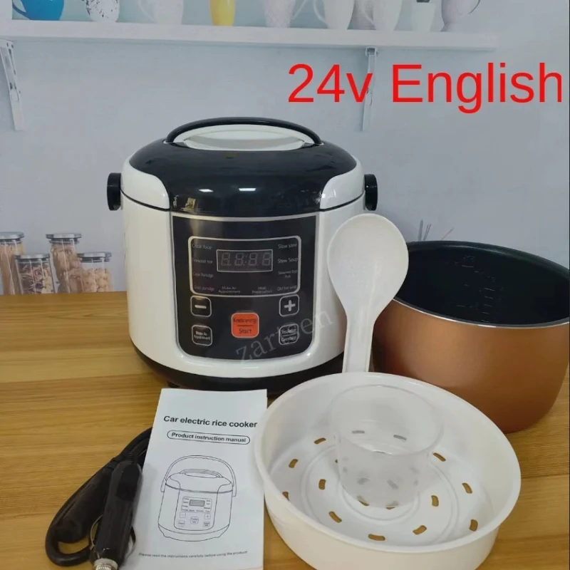 

2L Electric Mini Rice Cooker MultiCooker Portable Car Rice Cooker 12V 24V Cooking Machine For Car and Truck English/Russica Menu