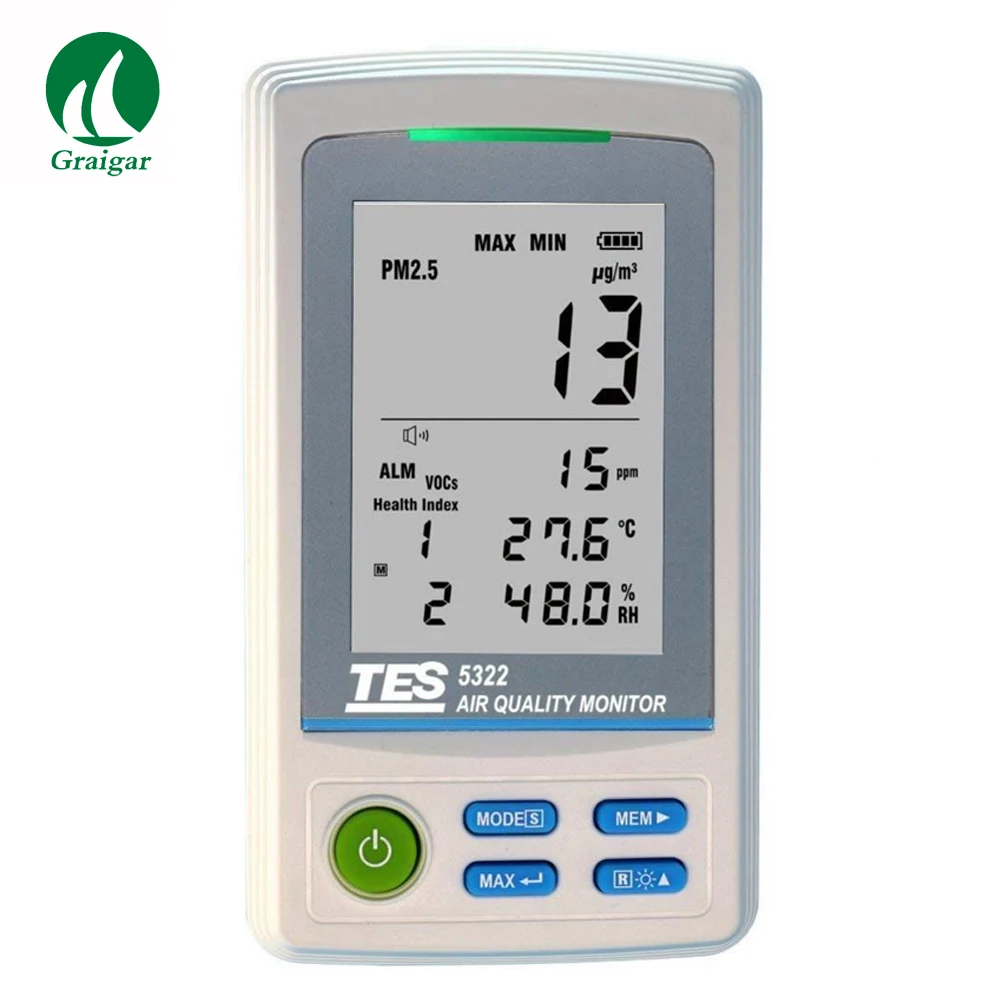 TES 5322 PM2.5 Air Quality Monitor Fine Particulate Matter Measuring Meter TES-5322