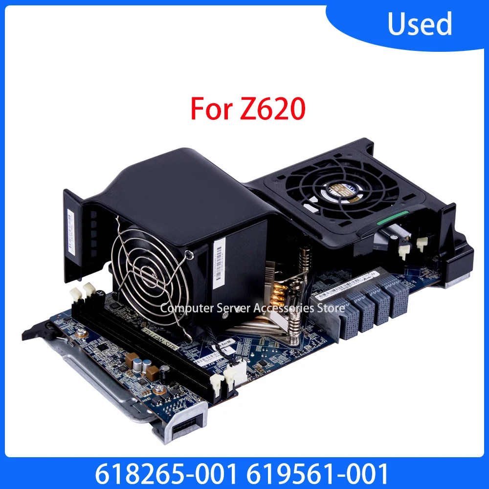 Original CPU EXPANSION BOARD Z620 2nd CPU Processor Riser Board Fan and Airguide 618265-001 619561-001 JX400-00543 W/ Heatsink