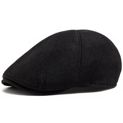 New Summer Linen Beret Men Sun Visor Flat Hat Women Fashion Berets Breathable Newsboy Cap Luxury Vintage Caps Unisex