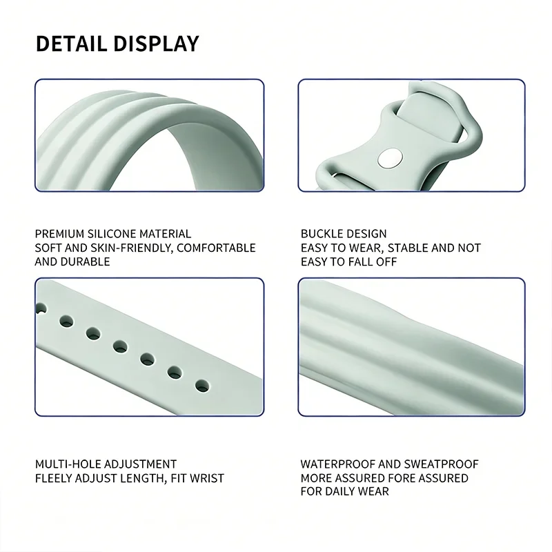 Sport Silicone Watch Strap For Google Fitbit Air Rubber Bracelet Breathable Band Wristband image 5