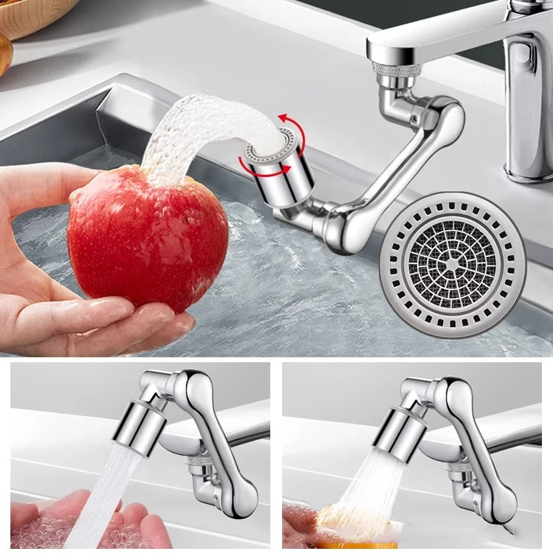 معدن 1440 °   العالمي دوران صنبور البخاخ رئيس مغسلة صنبور موسع مهوية الفوار فوهة المطبخ الحنفية الحمام المنتج