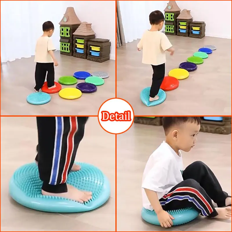 Montessori Children Toys PVC Balance Stone Inflatable Cushion Sensory Integration Training Tactile Sensing Party Social Games - Image 3