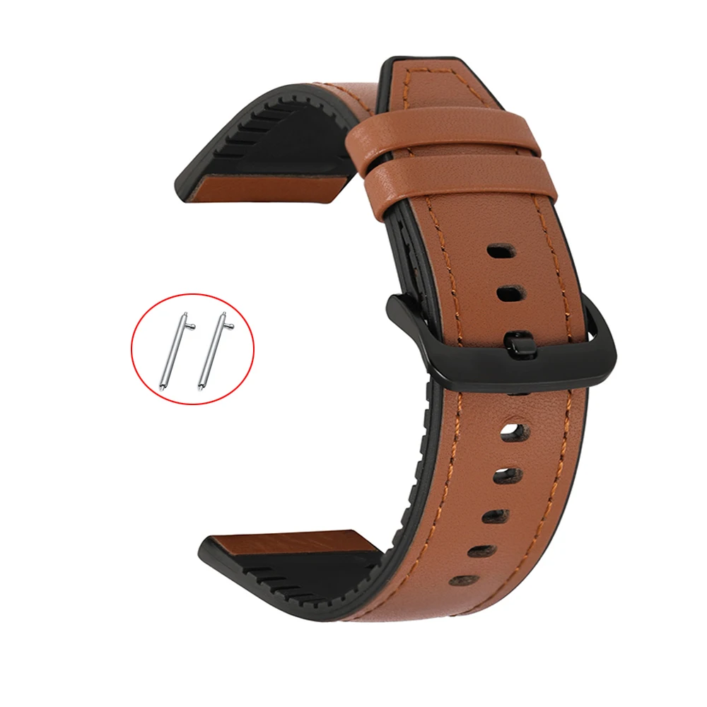 Pulseira de silicone + couro para fossil gen 6 5 44mm pulseira esportiva para fossil gen 5 carlyle hr/gen 5 lte 45mm substituição 22mm