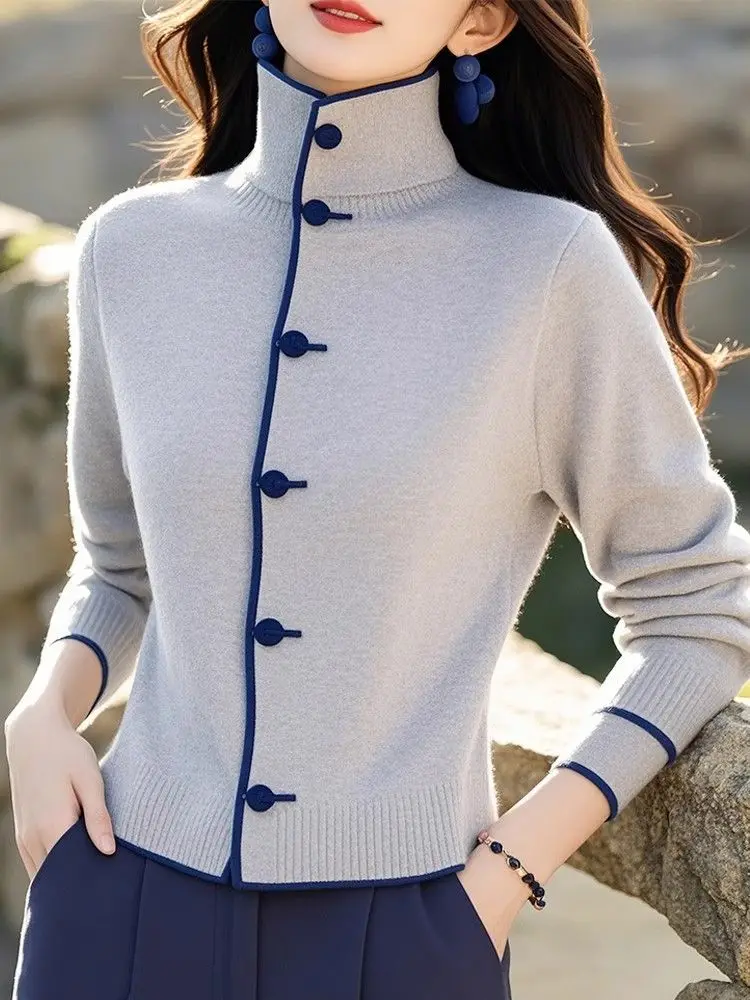 Fashionable Niche High-end Super Good-looking Casual and Lazy Gray Sweater