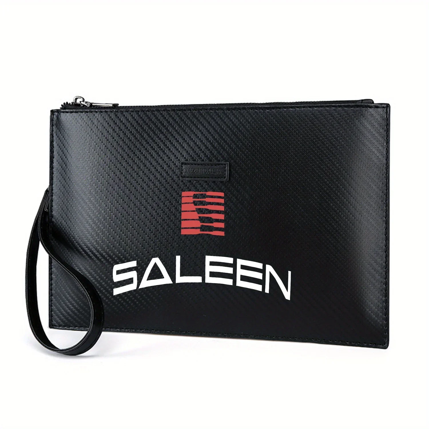 

Красный блок, черный фон, буква Saleen, элегантная мужская сумка из искусственной кожи с принтом, модная и практичная для повседневного ношения