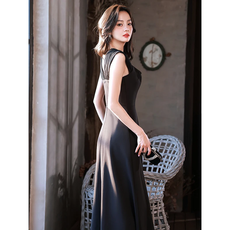 

Вечернее платье Ele Bla в стиле Хепберн для дня рождения, банкета, ежегодного собрания, длинное, роскошное, матовое