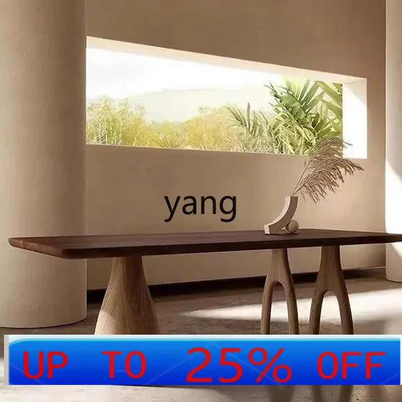 

LTT medieval rectangular conference table retro solid wood dining table wabi