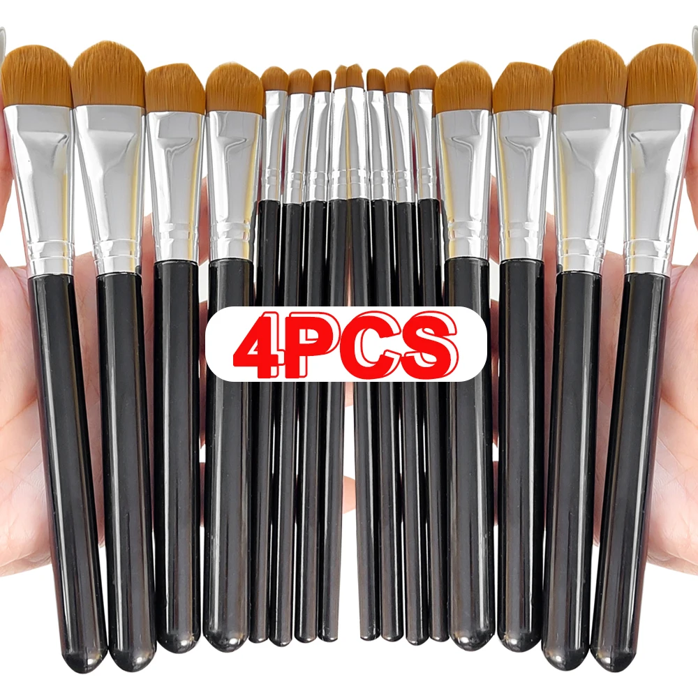 4 Types Sizes Ultra-thin Tongue-shaped Concealer Brush Professional Liquid Foundation Cream Concealer Brushes Soft Makeup Tools