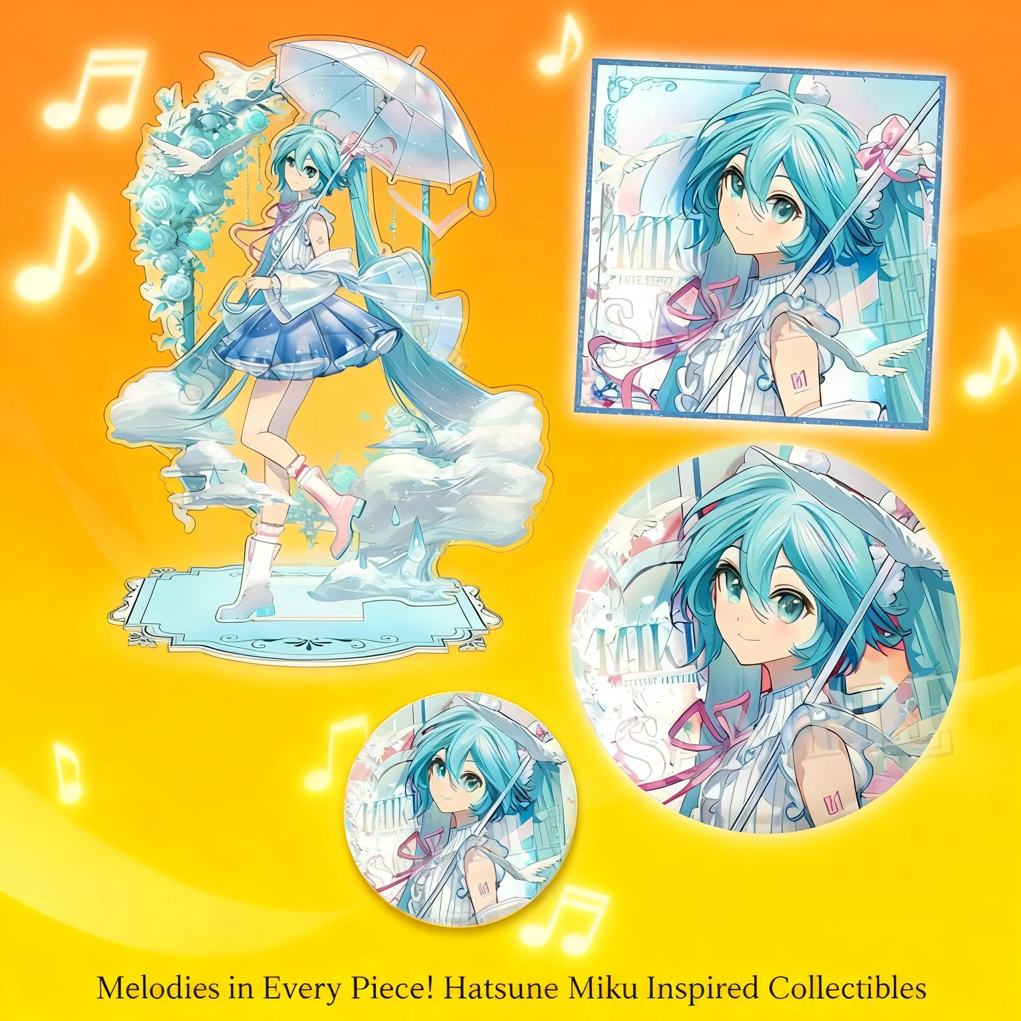 

Hatsune Miku Anime Acrylic Stand Double Flash Badge Virtual Idol Figure Collectible Decoration Gift for Fans