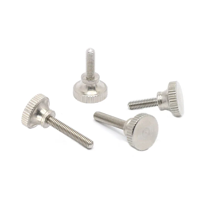 Stainless Steel 303 High Head Knurled Screws Hand Tighten Thumb Screw Hand Grip Knob Bolt M2 M2.5 M3 M4 M5 M6 Length 3-40mm