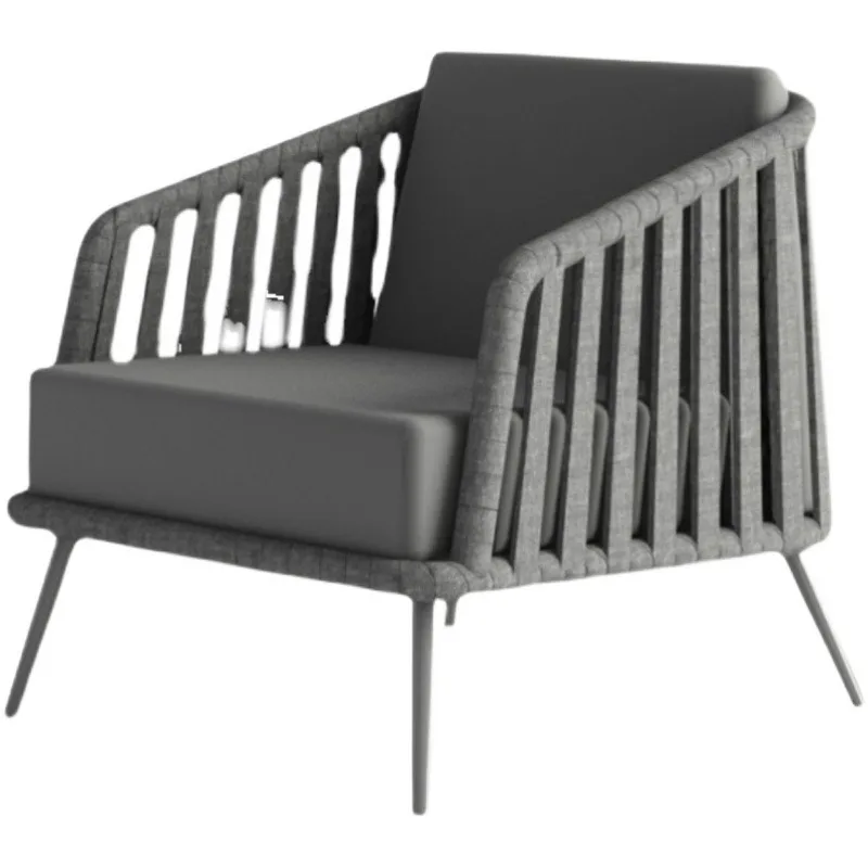 Balcony rattan chair Nordic lounge chair bed, rattan courtyard hotel garden terrace combination