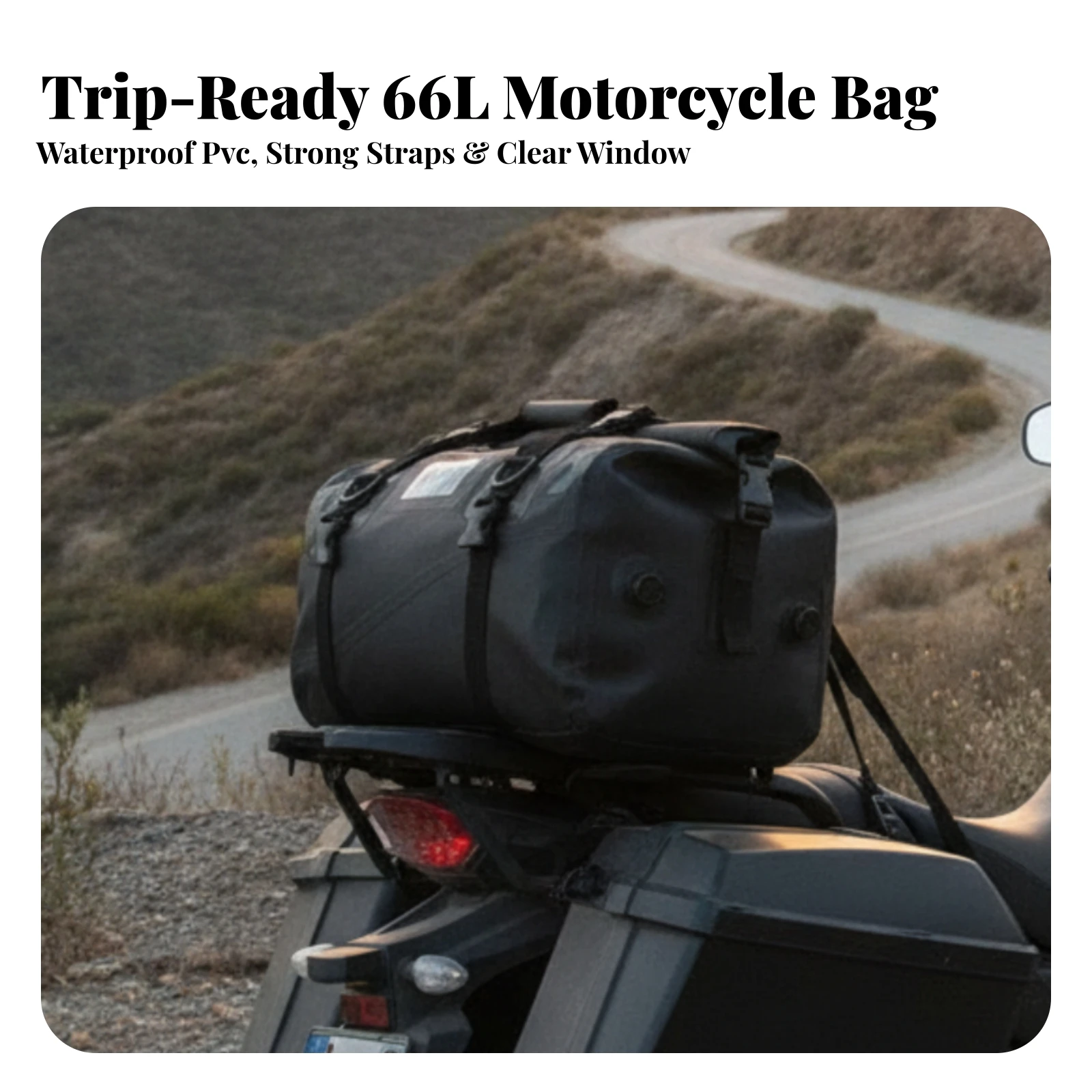 Motorcycle Duffel Bag Heavy-Duty Motorcycle Dry Bag Watertight Long-Lasting for Motorcyclists, Road Trips, Commuting