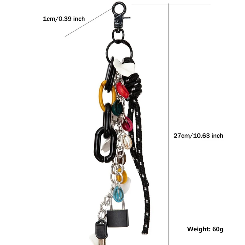 Fashion Creative Lock Key Pendant Keychain Colorful Keyring For Women Bag Charm Handbag Hanging Decoration Car Key Holder image 6