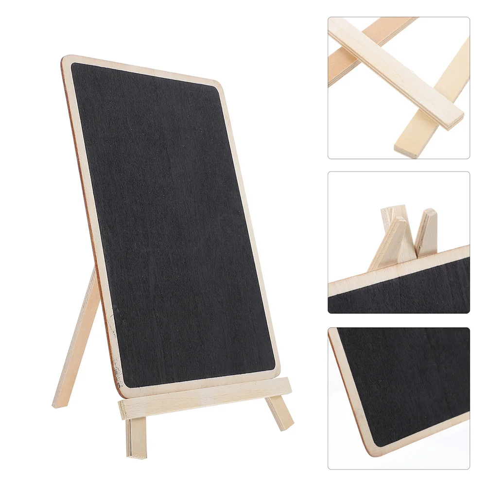 

4pcs Freestanding Tabletop Chalkboard Sign Rustic Wooden Message Board Small Blackboard Stand Erasable Desktop Decor For Wedding