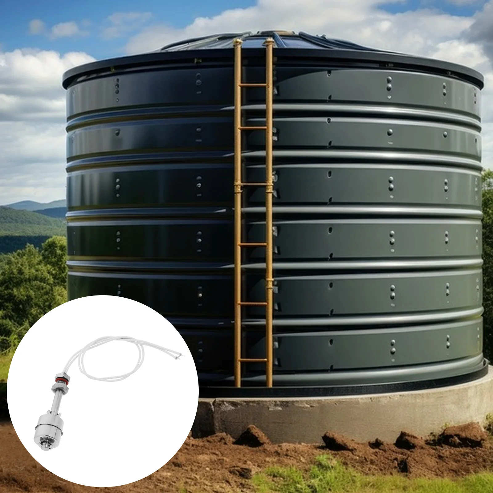 

Water Level Sensor Stainless Steel Float Switch Vertical Liquid Sensor for Tanks Pools Ponds Water Pump Control Float Valve Shut