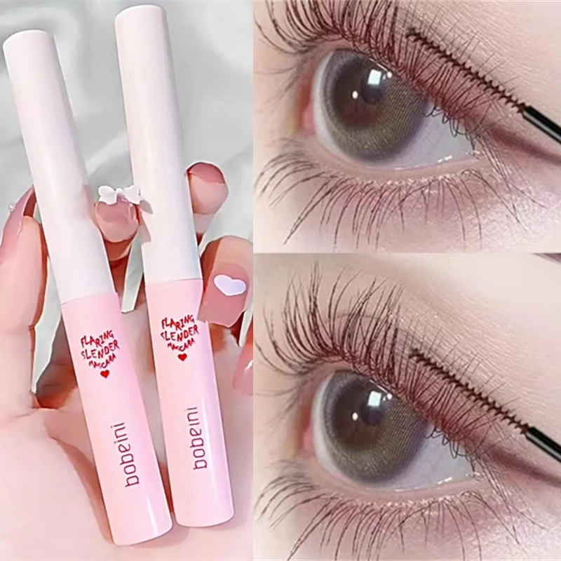 Ultra-Fine Brush Mascara Lasting Waterproof Silk Fiber Curling Lengthens Eyelashes Fast Dry Matte Brown Black Mascara Comestics