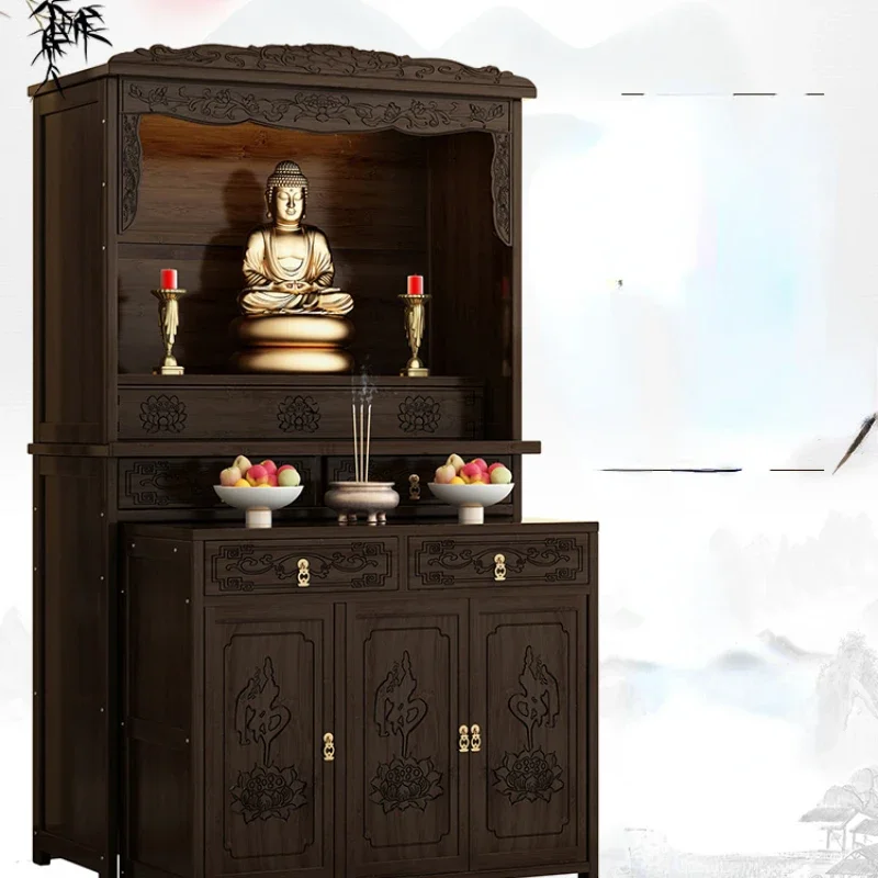 FOR New Chinese Buddha Shrine Stand Cabinet Home Worship Shrine Buddha Cabinet for Table