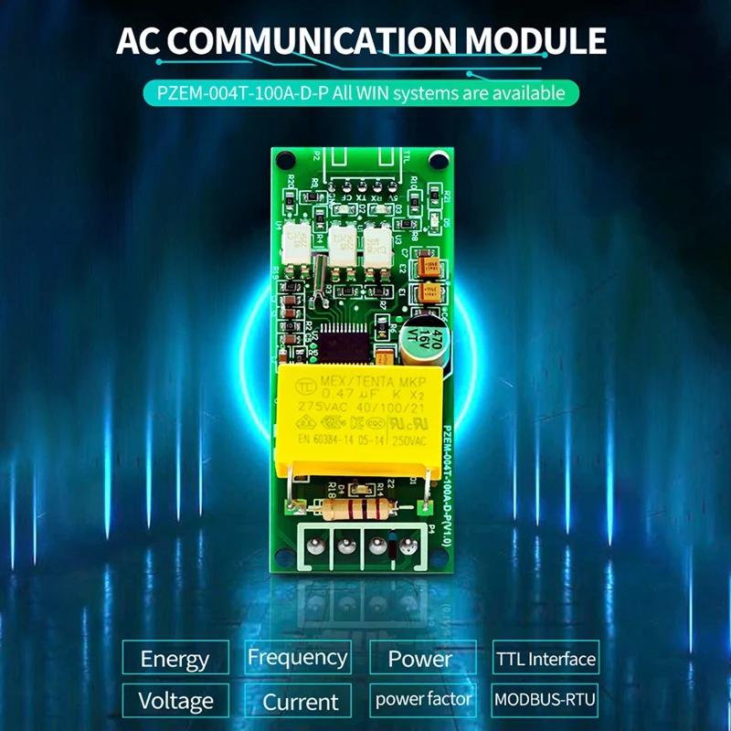 Vatímetro de 100A PZEM 004T Versión 3,0 + medidor de CT Kwh abierto, módulo de prueba de corriente de voltios Amp para TTL COM2/COM3/COM4