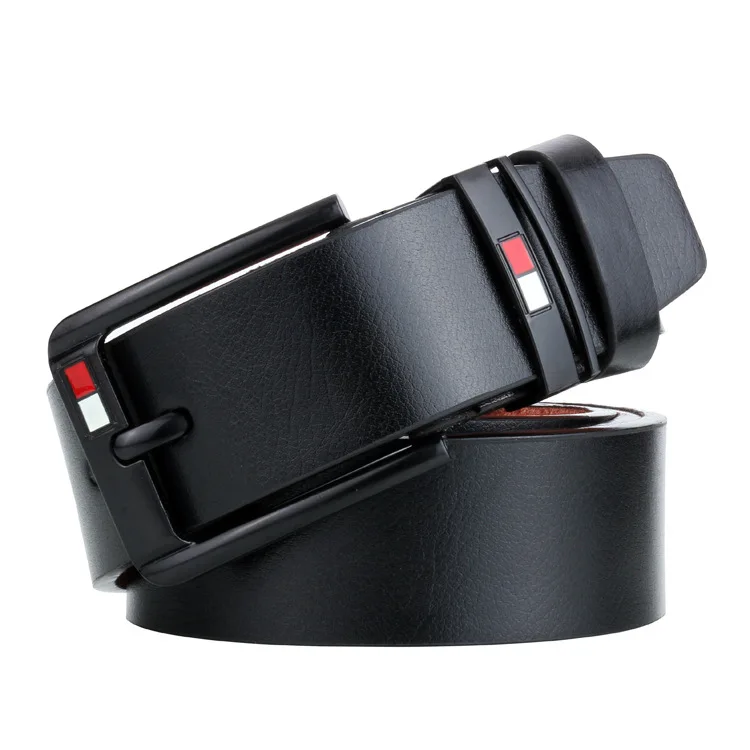 New Export Cross-border Hot-selling Men's Microfiber Bottom Pin Buckle Belt High-end Casual Jeans Belt Manufacturer Spot