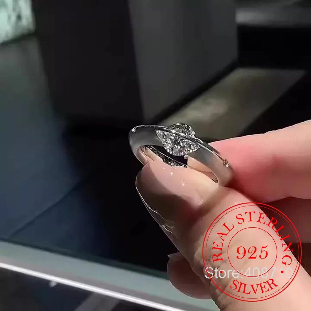 Dynamischer Planet-Ring aus 925er-Sterlingsilber, eleganter Zirkon, verstellbarer Versprechensring für Frauen, romantischer Hochzeitsschmuck