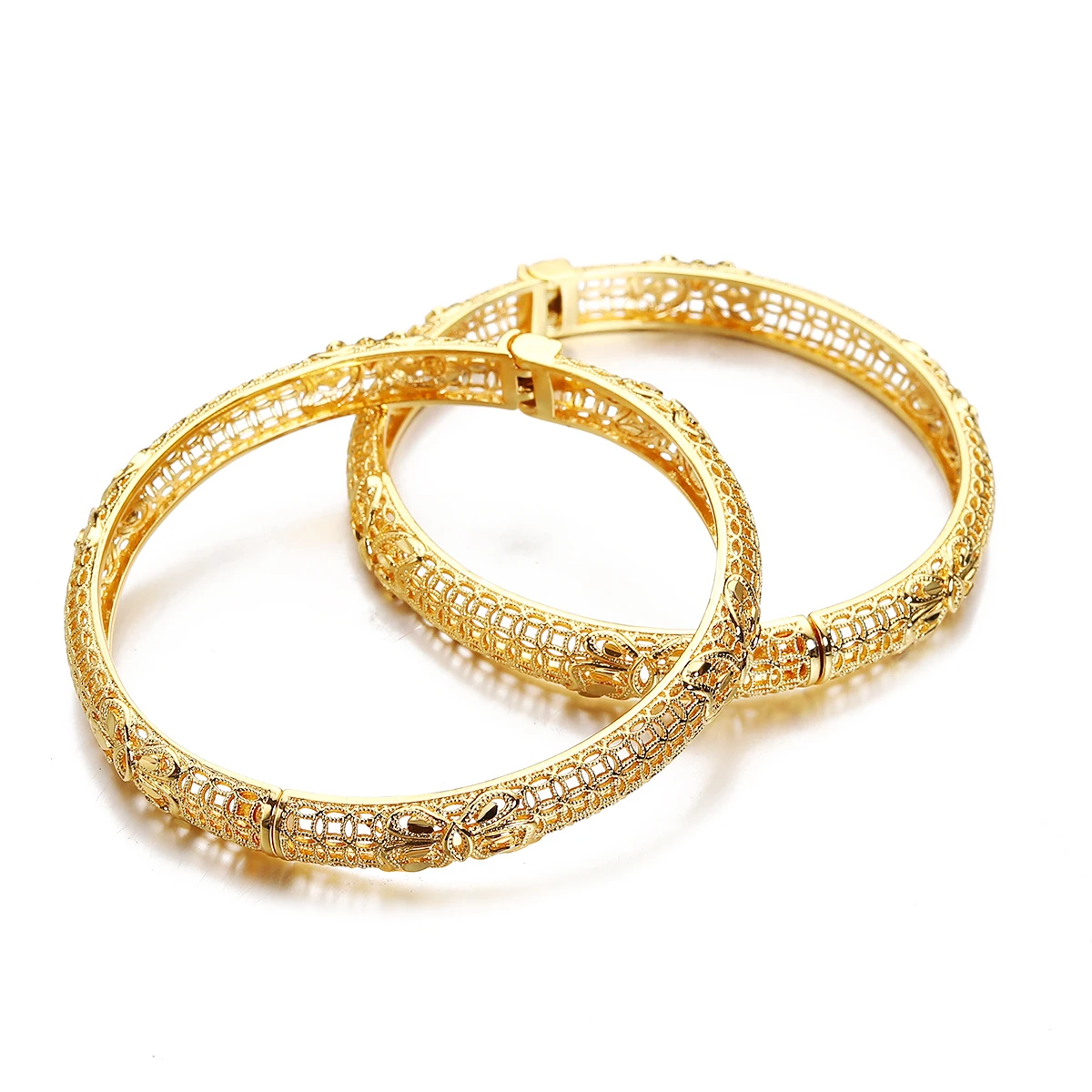 2 قطعة سوار تويست ذهبي اللون أنيق كلاسيكي بوذا التبتية سوار للنساء #3