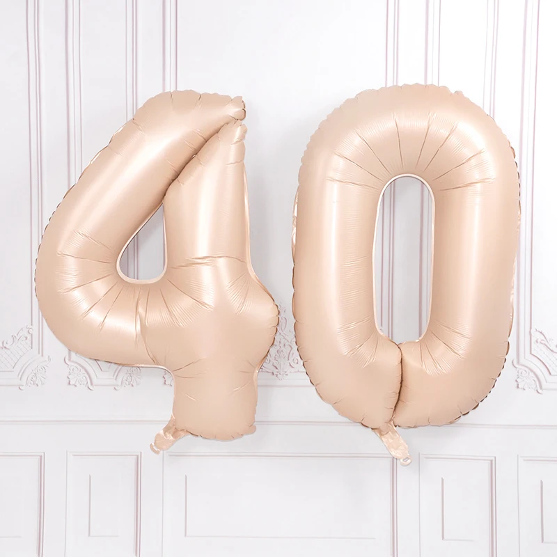 32/40 Zoll cremefarbene Zahlenballons 1–9, große digitale Folien-Heliumball, Mädchen, Kinder, Erwachsene, alles Gute zum Geburtstag, Party-Dekoration, Hochzeit – Detail 7