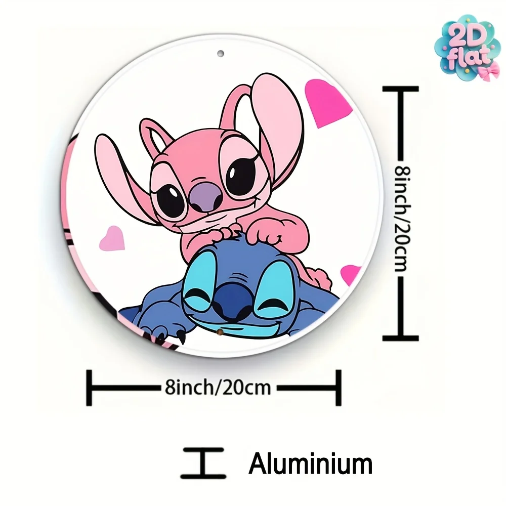 قطعة واحدة من لافتة فنية جدارية مستديرة من الألومنيوم - ديكور أنمي نابض بالحياة مع هيكل معدني متين، مثالي للمنزل أو الحفلات أو المكتب