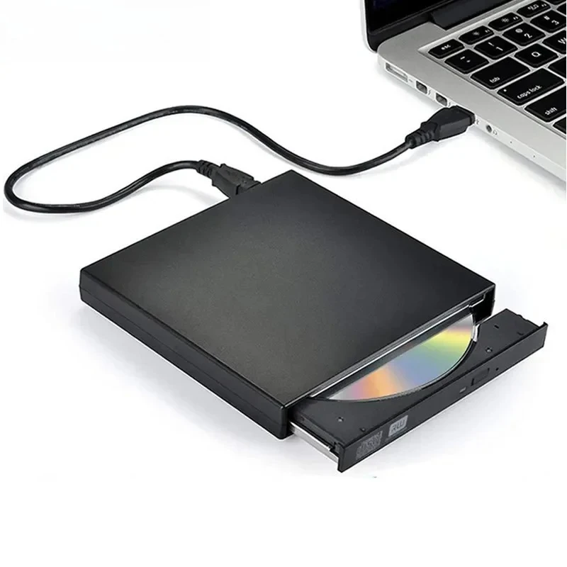 Slim External Optical Drive USB 2.0 DVD Combo DVD ROM Player CD-RW Burner Writer Plug and Play for Macbook Laptop Desktop PC