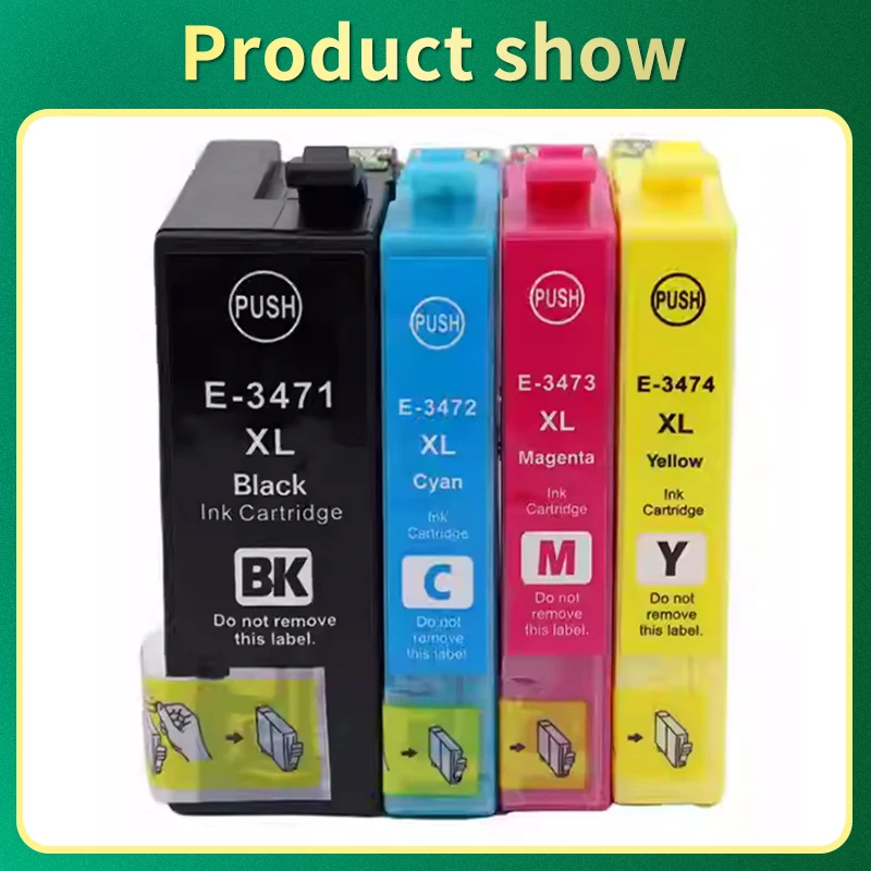 34XL T3471 T3472 T3473 T3474 Color Compatible Ink Cartridge For Epson WorkForce Pro WF3720 WF3725 WF3720DWF WF3725DWF Printer