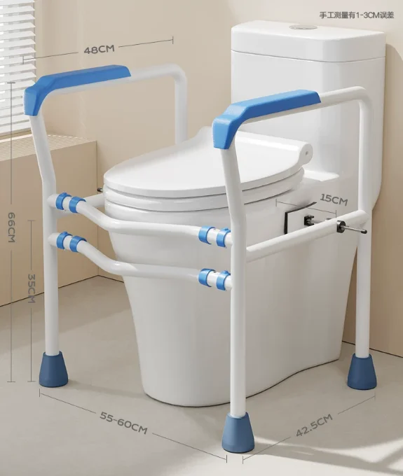 For Toilet Armrest Shelf Elderly Safety Railing Assisted Bathroom Grab Bar No Drilling Installation Senior Care Aid