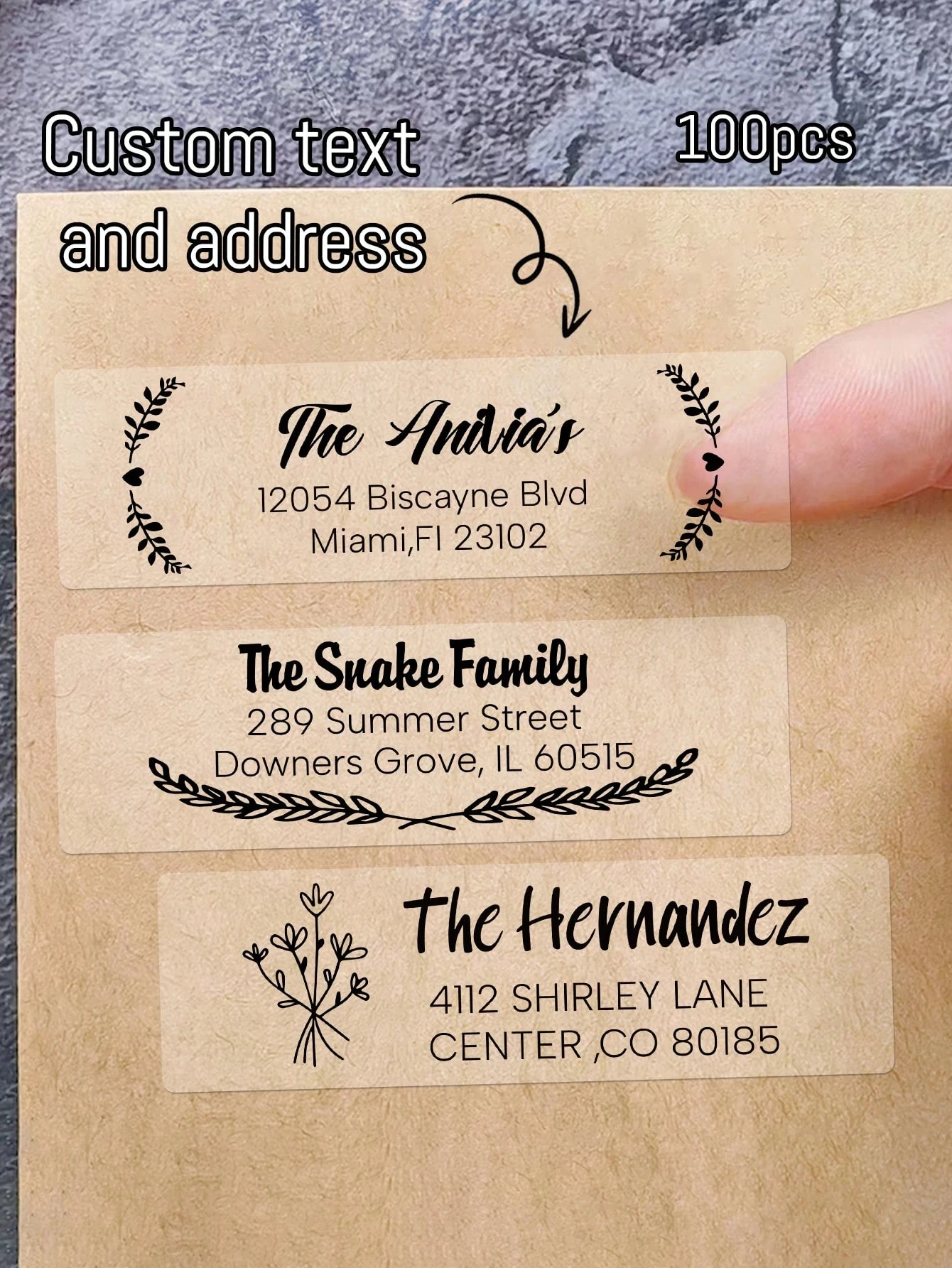 

6.35X1.9CM Custom Text Rectangle Transparent Stickers, Personalized Return Address Labels, Wedding Invitations Books, Birthday