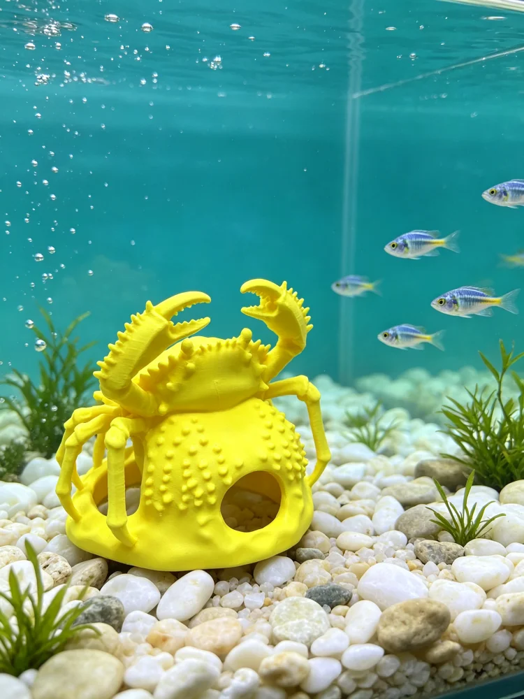 Aquarium Crab Hideout Decoration, Realistic Crab Sculpture for Marine Animals, Made of Safe Pla Material Suitable for Underwater Use in Fish Tanks, Durable and Water-Resistant Aquarium Decoration, Provides a Hiding Cave for Fish and Shrimp, Relieves Stress on Ornamental Fish, Serves as a Breeding Cave, Has No Sharp Edges That Harm Fish and Shrimp, Stable Base, Easy to Place, Suitable for Small Fish Tanks, Betta Fish Tanks, Shrimp Tanks, Aquatic Plant Decoration, Underwater Landscape Ornament