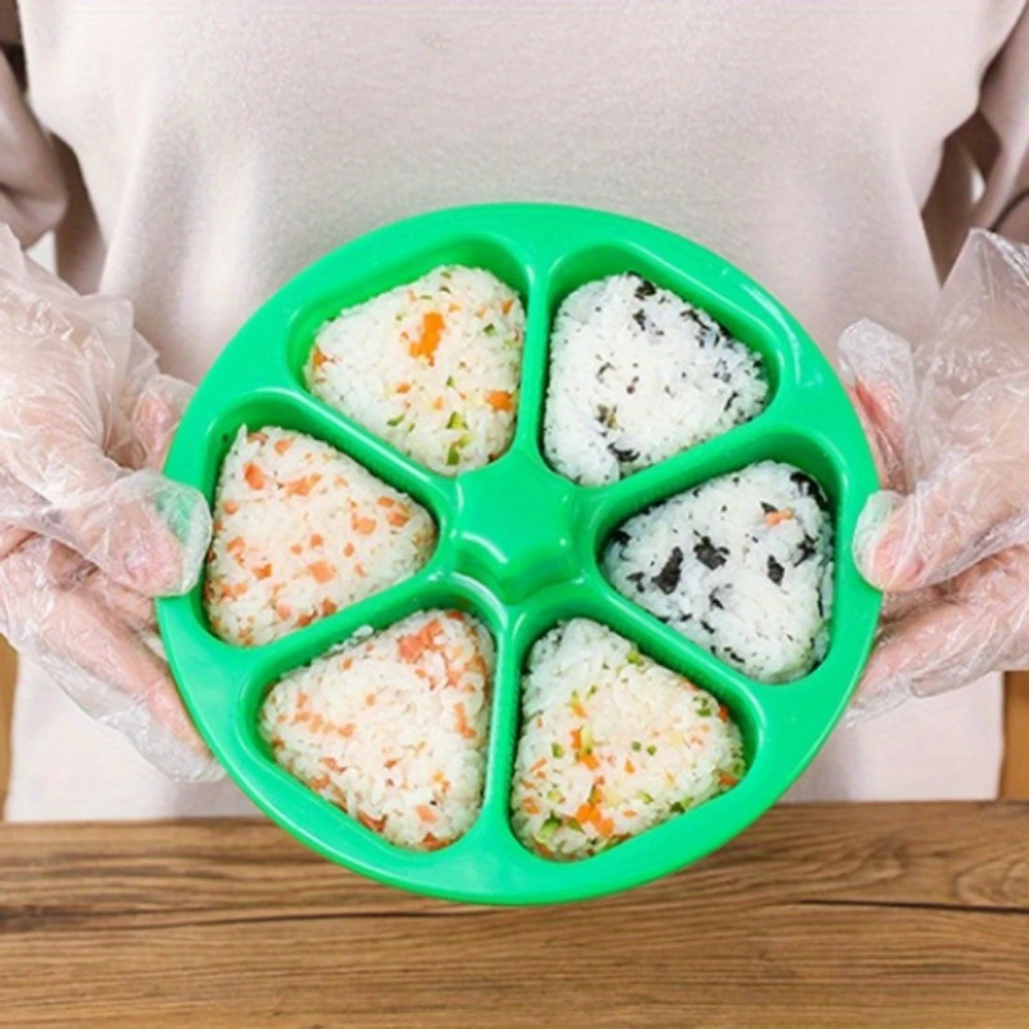 6-In-1 Japanese Sushi Maker Kit - Includes Triangle Rice Ball & Seaweed Wrap Mold, Bento Box - Ideal for Kitchens, Parties, Rest