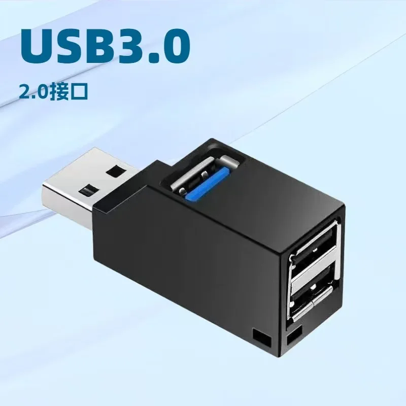 Adaptador HUB USB 3.0 de Alta Velocidad, Extensor Mini Splitter Box de 1 a 3 Puertos para PC, Laptop, Lector de Tarjetas USB 2.0, Unidad USB