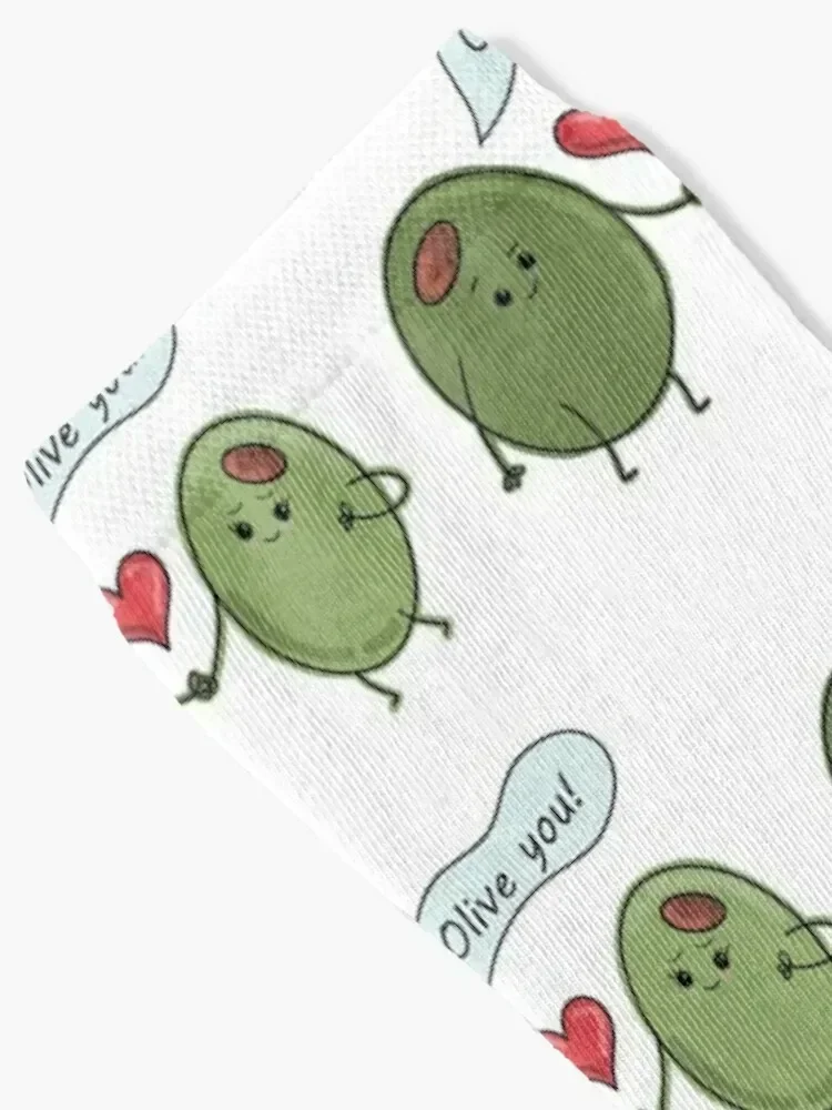 Olive you! Socks designer christmas gift floral sports and leisure Designer Man Socks Women's