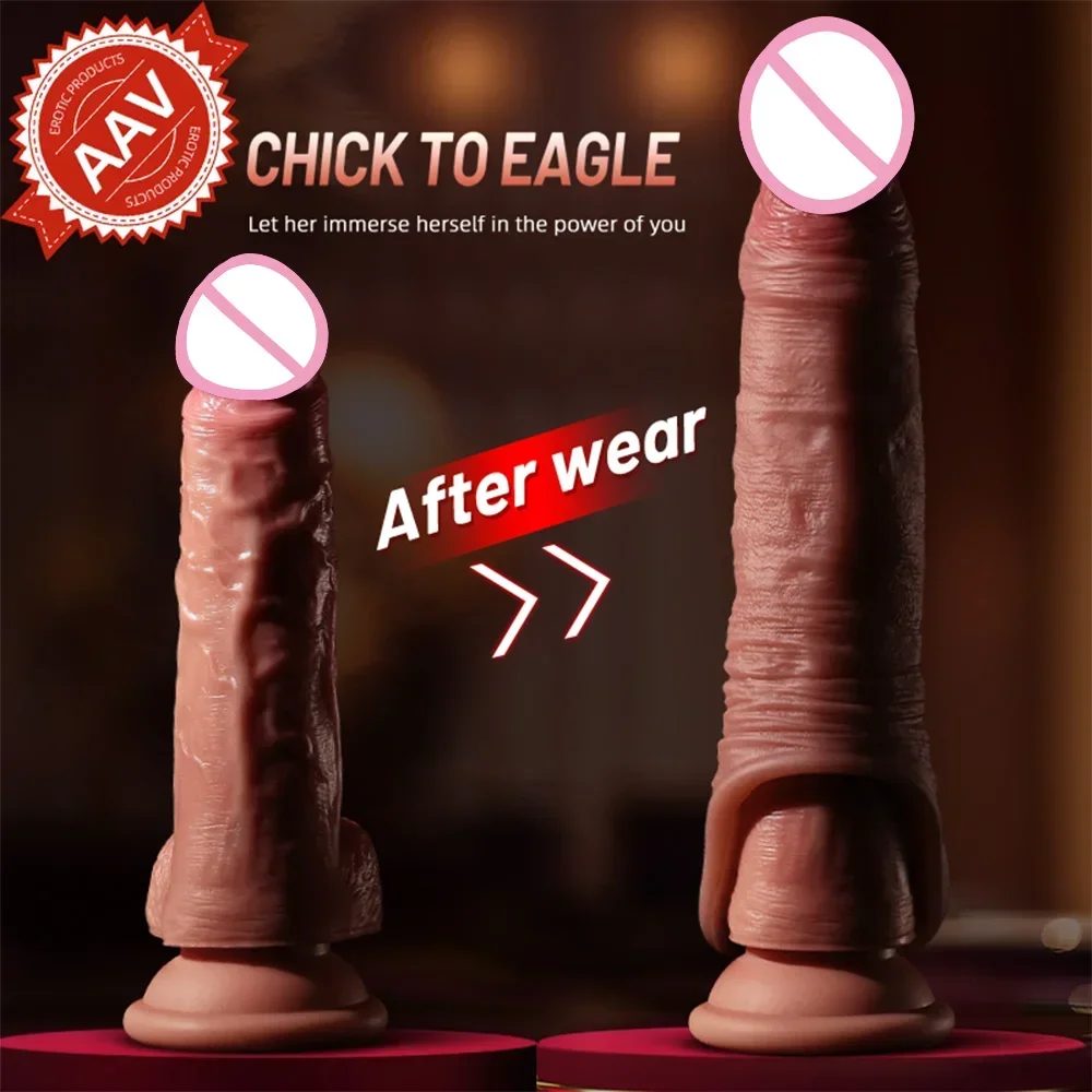 Reusable Silica Gel Penis Sleeve For Men Dick Enlarger Extension Reduce Sensitivity Delayed Ejaculation Dick Ring Adult Sex Toys