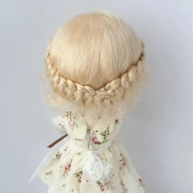 Full Sizes Mohair Doll Wigs  JD089  1/12 1/8  1/6 1/4 1/3 Classic Twist Circle Braids Mohair BJD Hair Qbaby Blythes Doll Wigs