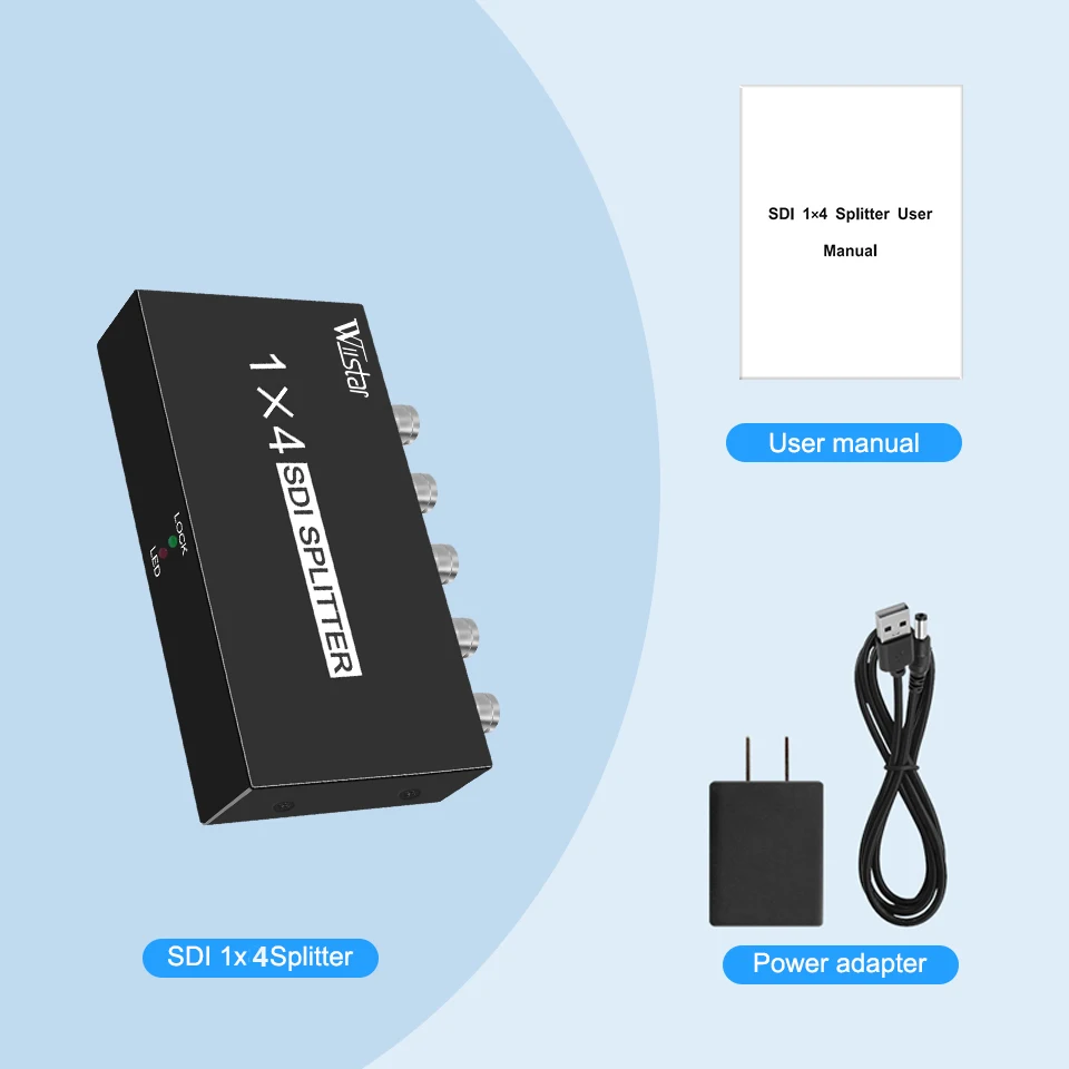 Wysokiej jakości rozdzielacz SDI 1x4 rozdzielacz multimedialny SDI wspornik adaptera Extender 1080P wideo telewizyjne do monitora projektora DVR