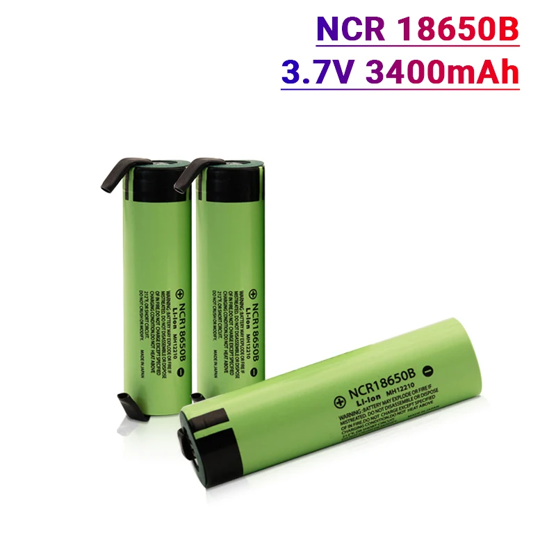 100% original high current 18650 3.7V 3400mah NCR18650B DIY welded nickel sheet lithium-ion rechargeable battery+free shipping