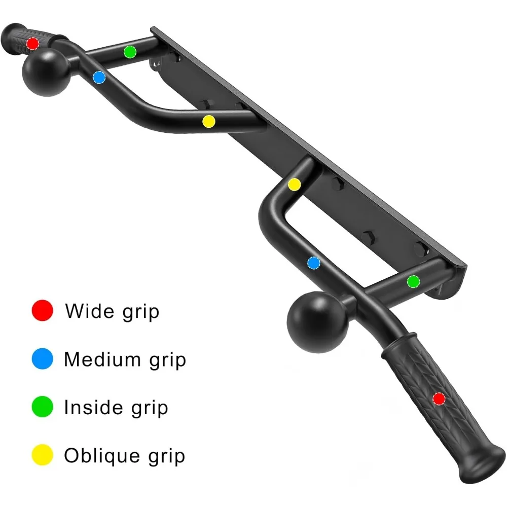 قضيب سحب عالي التحمل مثبت على الحائط بسعة 500 رطل، قضيب متعدد الوظائف للذقن مع خطافات شريطية مقاومة وتدريب الأصابع #5