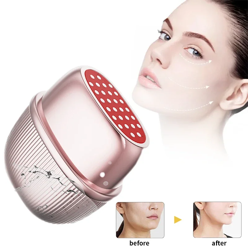 HIFU Portable Deep Vibration Stamping Beauty Device Face Skin Care Micro Current Photon Rejuvenation Device